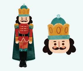watercolor nutcracker soldier 