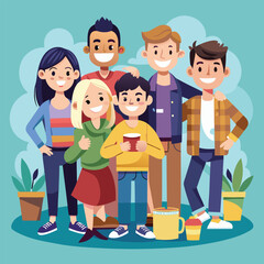 Friends enjoying friendship day vector illustration