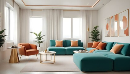 Photo interior modern design room 3d illustration