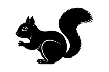  A wild animal squirrel silhouette vector art illustration