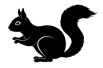  A wild animal squirrel silhouette vector art illustration