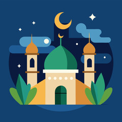 Islamic new year color illustration design