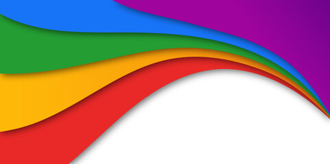 Colorful abstract wave background, colorful paper cut.