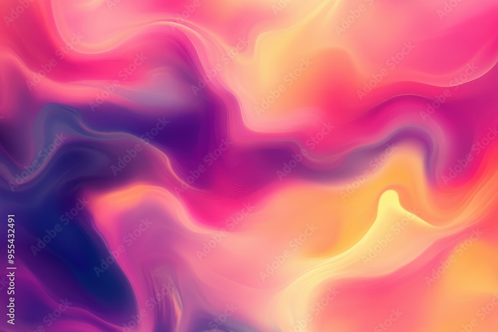 Wall mural Abstract colorful swirls create a vibrant background with pink hues