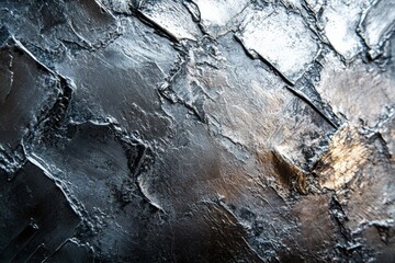 Fototapeta premium A rugged, textured black metallic surface with intricate patterns, showcasing the raw beauty of industrial design and material strength.