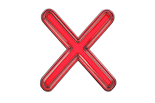 recommend clip art: A bright red, 3D rendering of an "X" symbol.