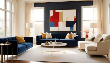 Photo interior modern design room 3d illustration