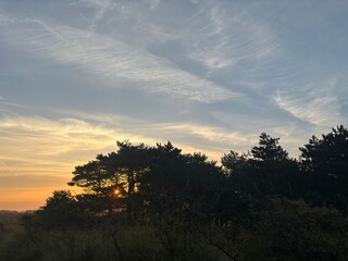 Sunrise in the dunes of Katwijk, The Netherlands