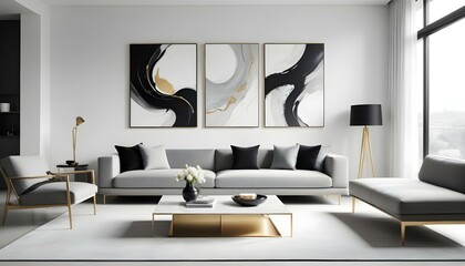 Photo interior modern design room 3d illustration