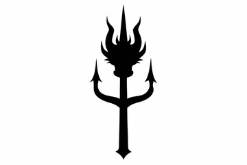 Poseidon tridents icon, Crossed harpoons silhouette vector

