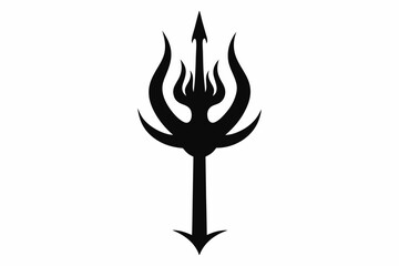 Poseidon tridents icon, Crossed harpoons silhouette vector

