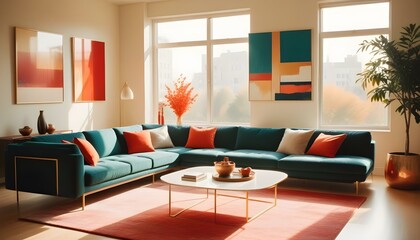 Photo interior modern design room 3d illustration