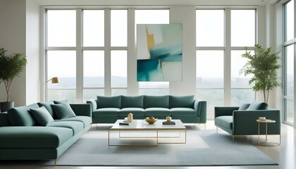 Photo interior modern design room 3d illustration