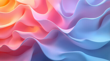 Obraz premium A colorful, abstract design of a wave with a pink, blue, and yellow gradient