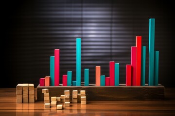 Hand drawn bar chart on blackboard illustrating growth trends and progress over time