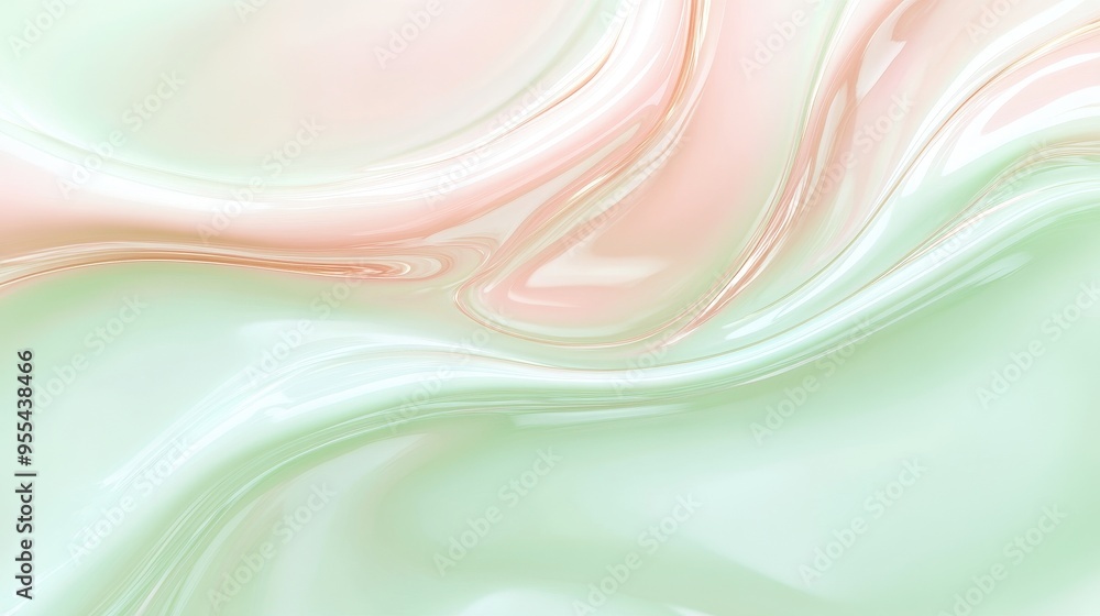 Canvas Prints a green and pink swirl pattern with a white background
