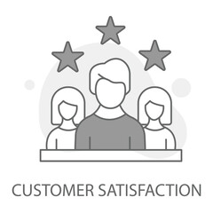 Customer Satisfaction icon with editable stroke.