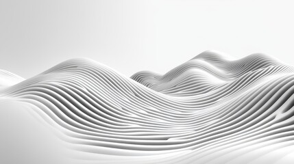 A white and grey landscape with a series of waves