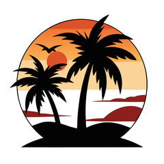 tropical island with trees