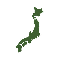 Japan map outline country silhouette vector island