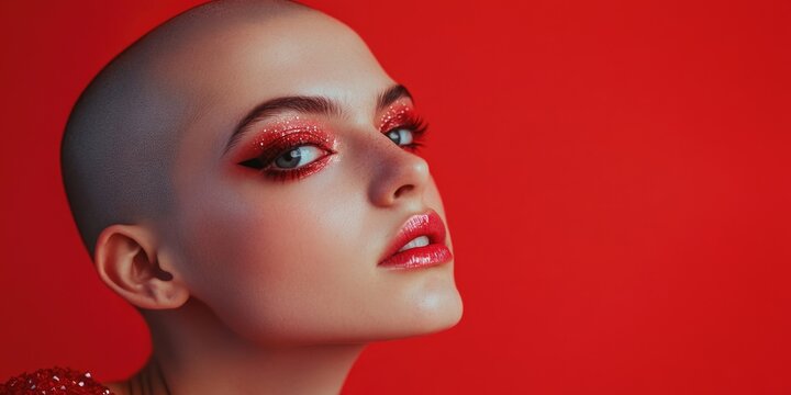 Empowerment: Red Rebel Against a Blurred Background