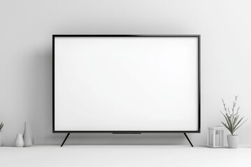 Fototapeta premium TV screen mockup on isolated background created with Generative AI