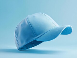 Dynamic baseball cap floating in mid-air, showcasing inner lining and curved brim, perfect for sportswear and accessory branding, high detail