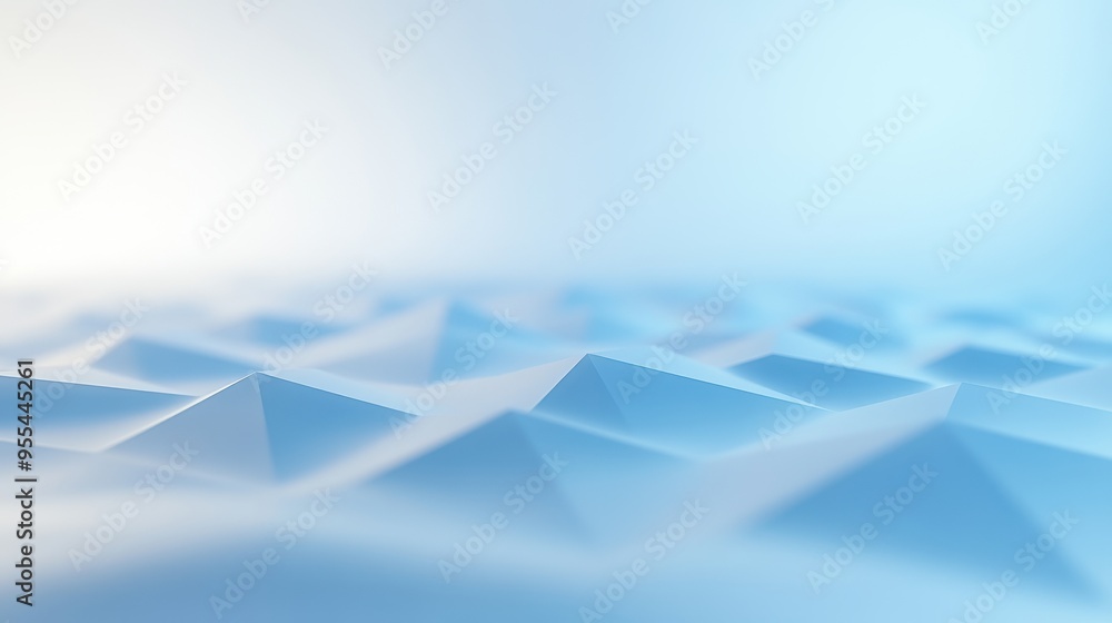 Poster the image is a blue and white background with a series of triangles
