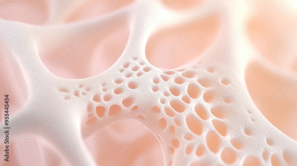 Poster the image is a close up of a pink object with a lot of holes in it