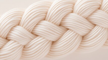 A white rope with a knot in the middle