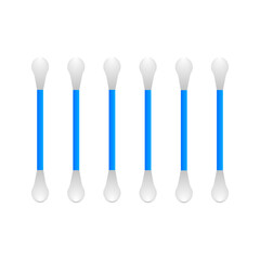 cotton swabs line colorful and cosmetic buds. Vector sanitary sticks. Vector illustration