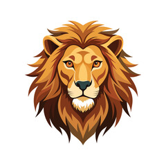 Lion head color vector illustration style design