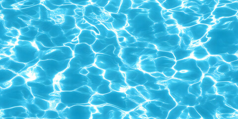 Obraz premium Seamless realistic water ripples or ocean waves tileable summer background texture. Sparkling crystal clear blue refreshing swimming pool, fountain, pond or lake pattern. High resolution 3D rendering.