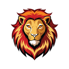 Lion head color vector illustration style design