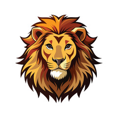 Lion head color vector illustration style design