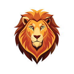 Lion head color vector illustration style design