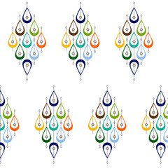 set of colorful drops. digital print shirt design.