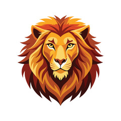 Lion head color vector illustration style design