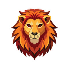 Lion head color vector illustration style design