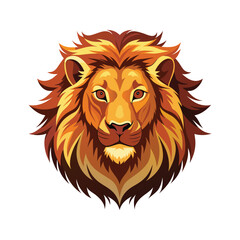 Lion head color vector illustration style design