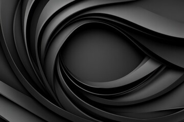 Abstract Monochrome Swirls and Curves - Modern Black Background Design