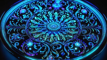 Obraz premium Glowing Plate With Flower Design
