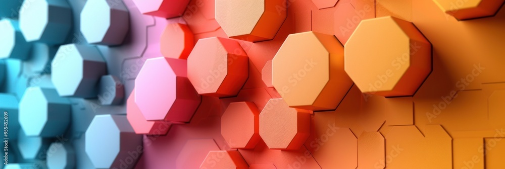 Aufkleber a repeating pattern of colorful octagons