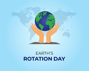 Earth's Rotation Day. 8 January. Template for background with poster, banner, card. holiday concept. flat illustration. Jpeg format.