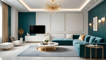 Fototapeta premium Photo interior modern design room 3d illustration