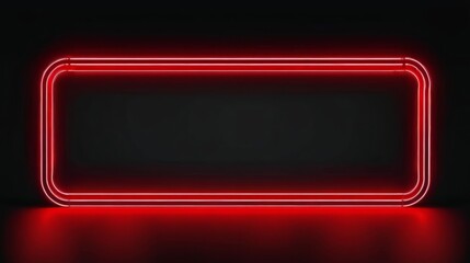 Dynamic Red Neon Frame on Black Background