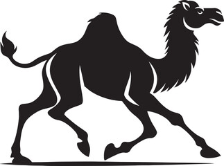 Desert camel animal Silhouette isolated on white background Minimalist camel vector illustration