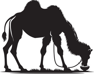 Desert camel animal Silhouette isolated on white background Minimalist camel vector illustration