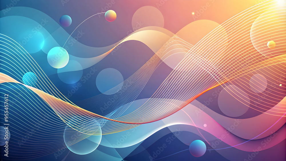 Poster vibrant geometry: a modern abstract design featuring playful teal and orange circles layered on a te