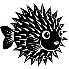 Porcupine Fish Silhouette Vector Art